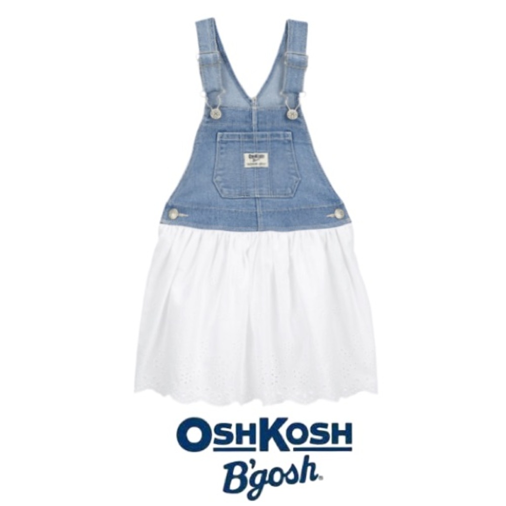 OSHKOSH B'GOSH | 24 Months Baby Stretch Denim Eyelet Jumper Dress Overall Summer